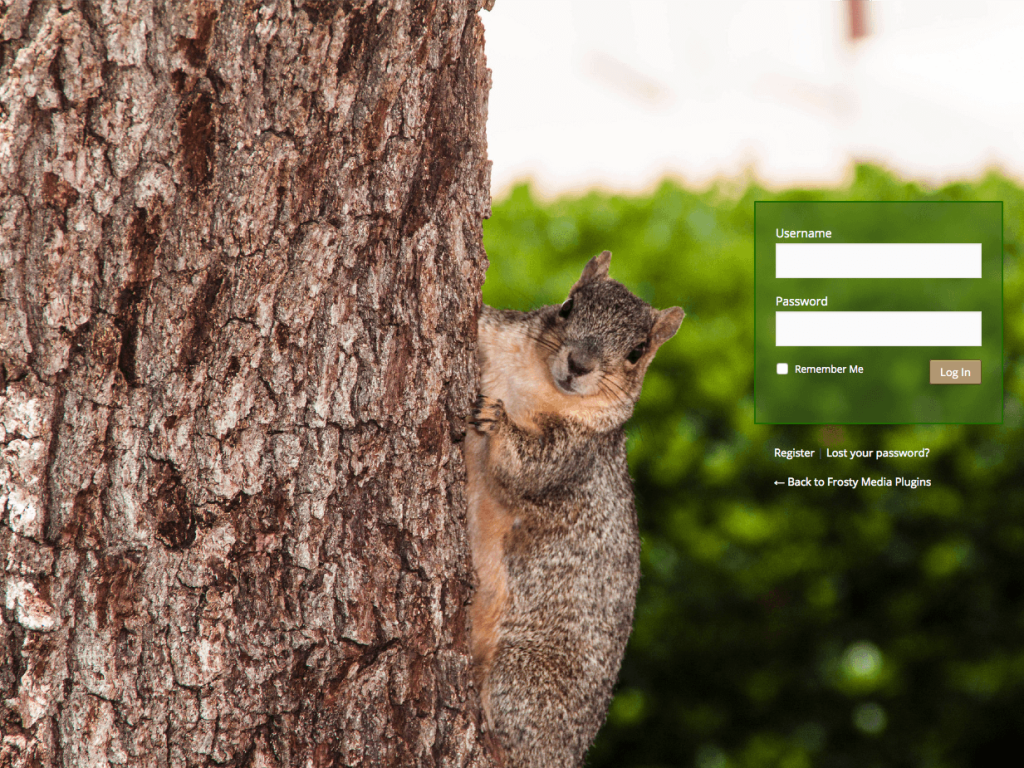 Custom Login Squirrel Tree
