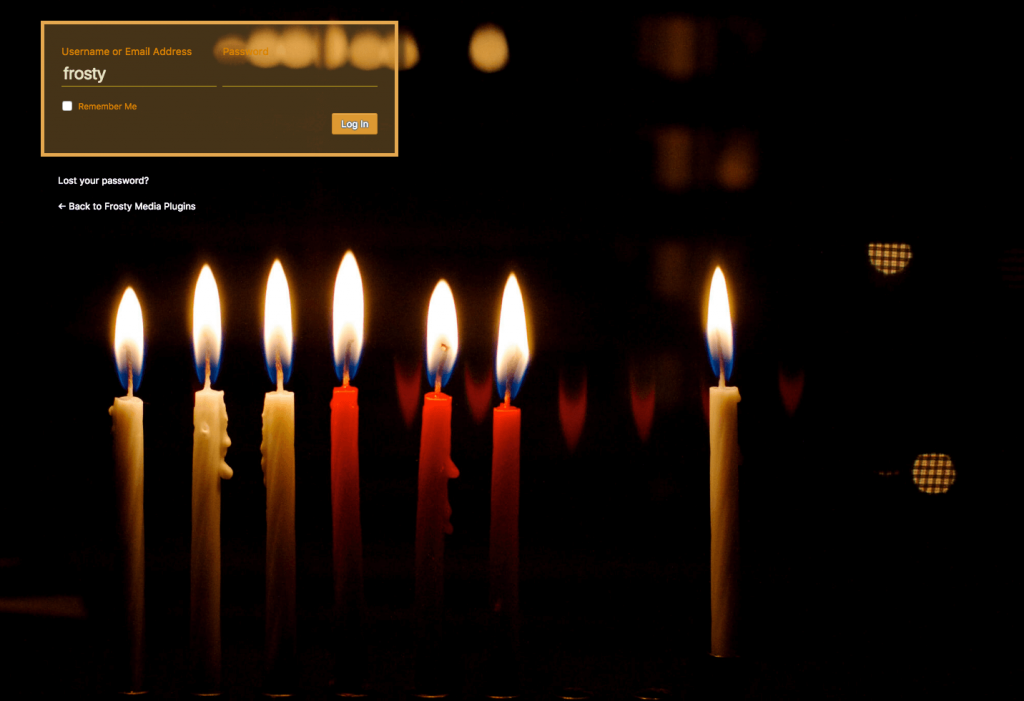 Custom Login Chanukah Lights